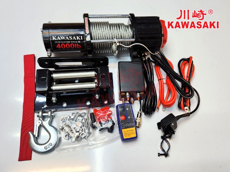 Tời điện bình ắc quy 12V 4000lbs dùng để kéo ngang