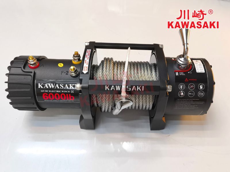 Tời điện kéo xe 24V 6000Lbs Kawasaki