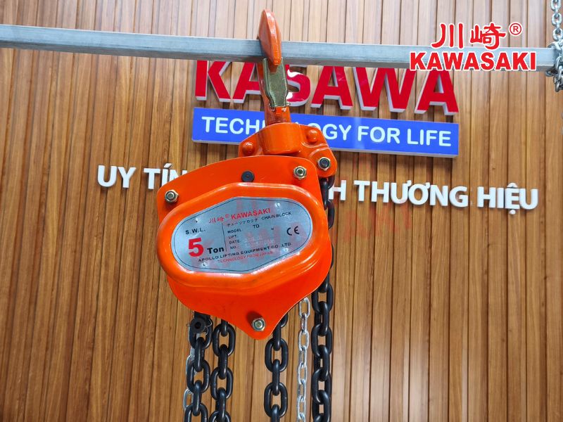 Pa lăng xích kéo tay 5 tấn Kawasaki