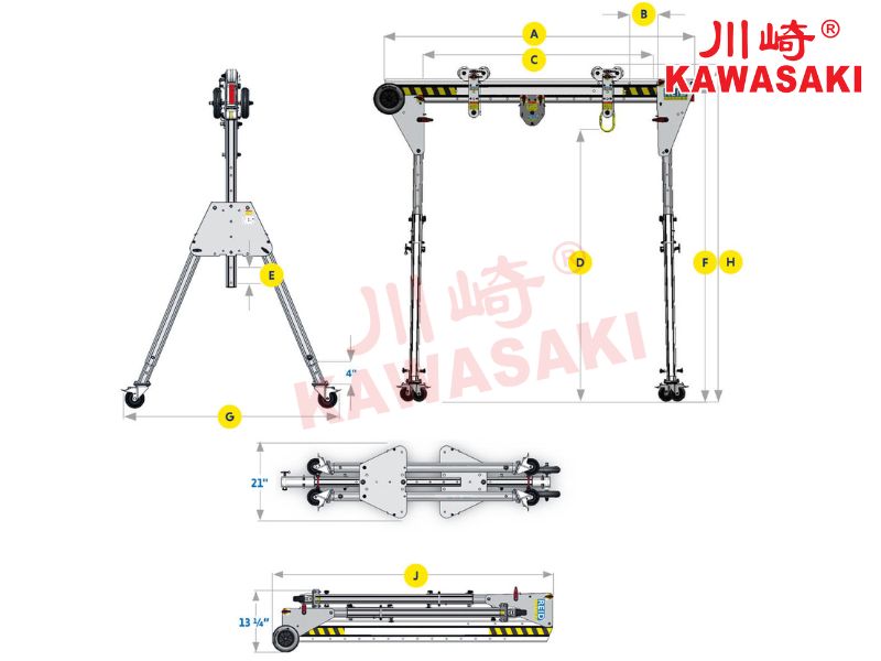 Cấu tạo cổng trục khung nhôm